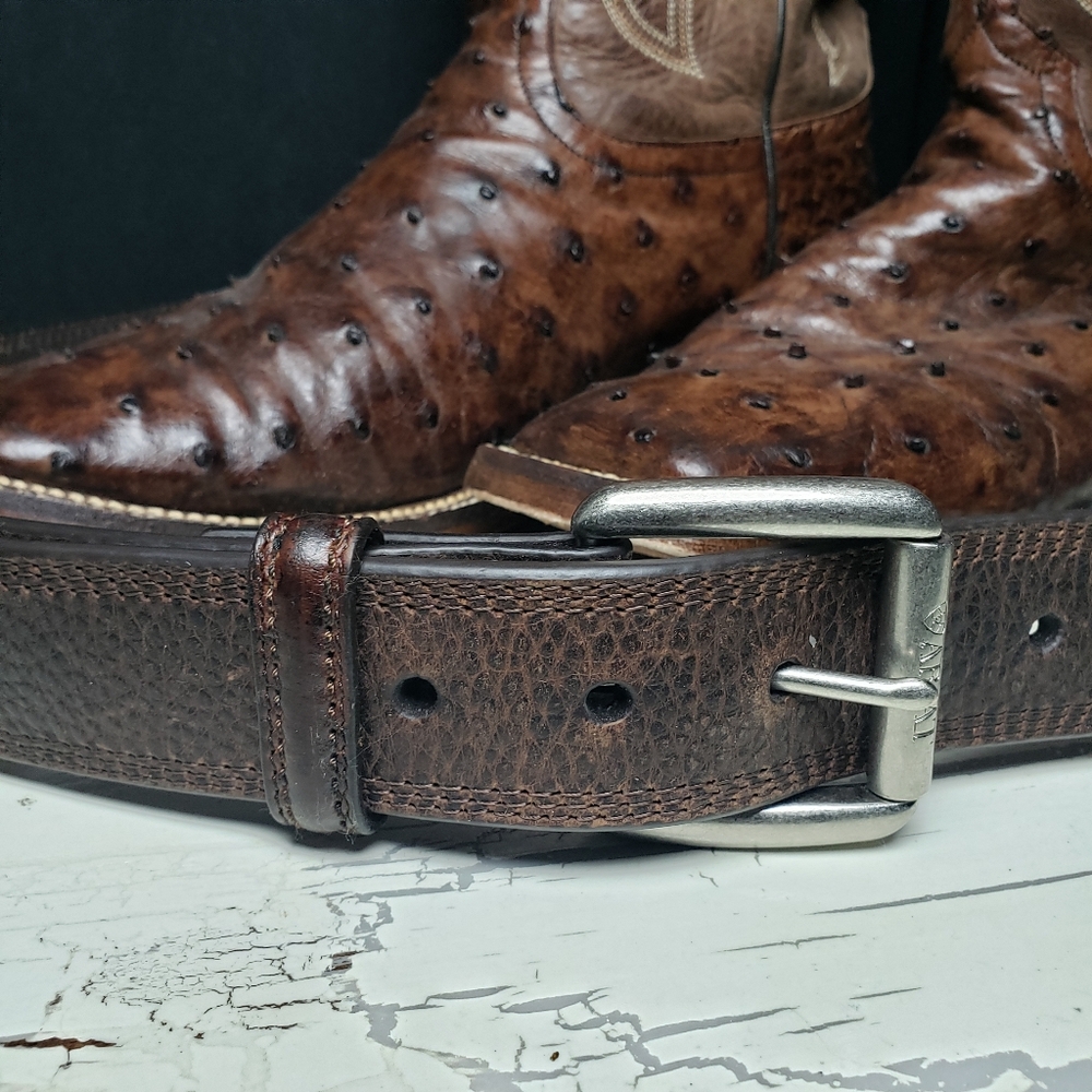 Ariat 'Rowdy' Triple Stitch Western Belt style A10004630-48 - Men's size 48 - Picture 4 of 12